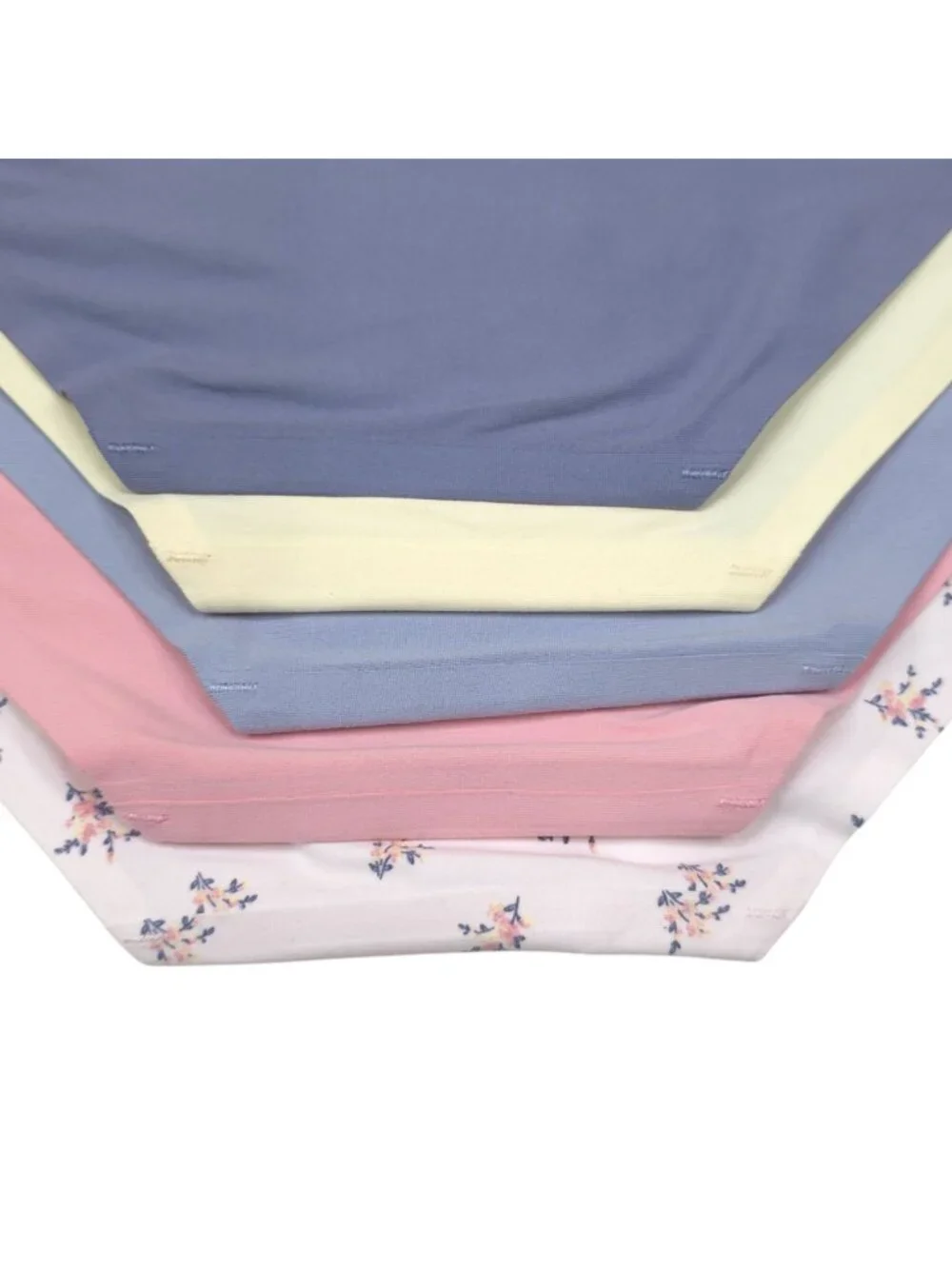 Laura Ashley L 5-Pack No-Show Lace Trim Panties Super Soft Hipster Pink Blue Yel